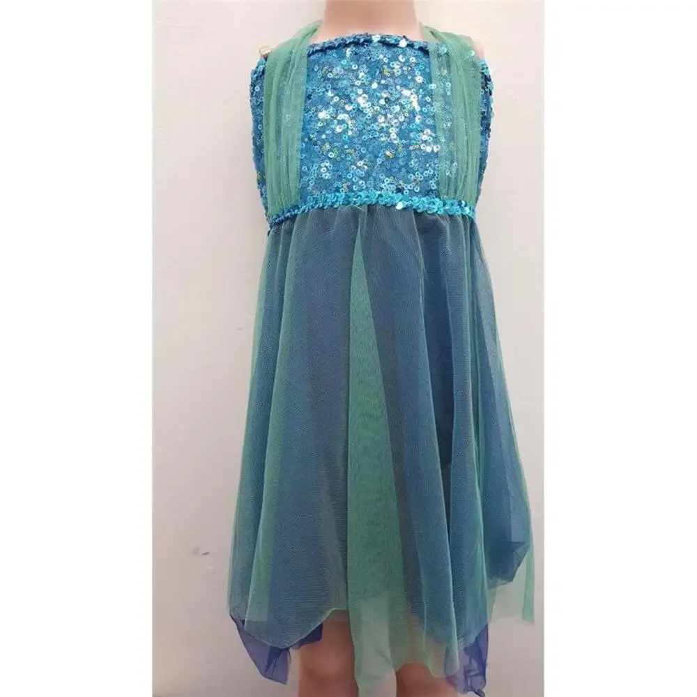 Pre-Owned Dance Costume Medium Child Green Curtain Call E1020 Lyrical Contempor
